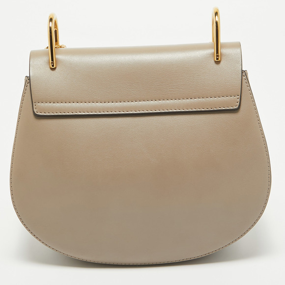 CHLOE Grey Leather and Suede Medium Drew Shoulder Bag - Picture 4 of 8